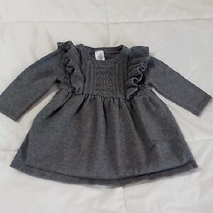 Carter's Gray Ruffle Knit Dress